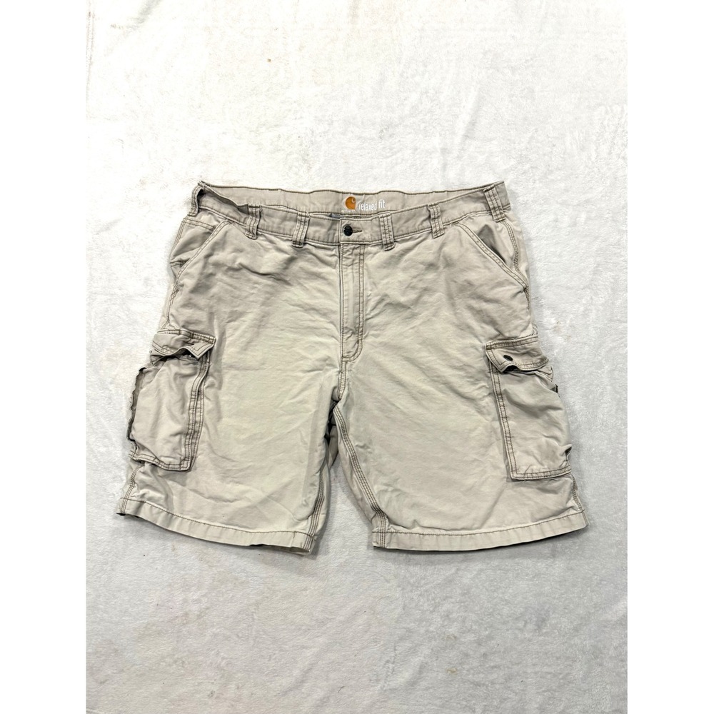 Carhartt Mens Relaxed Fit Cargo Shorts Tan Khaki Cotton Canvas Size 44